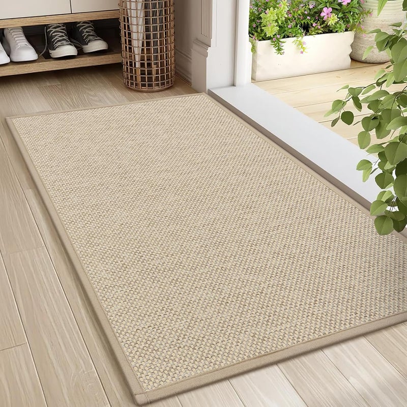 LEKEEPGO Door Mat 24"x36", Non Slip Door Mat Indoor Entrance, Rubber Backing Front Indoor Door mat Washable Absorbent Low-Profile Entryway Entry Resist Dirt Inside Door Mats, Khaki - Image 1